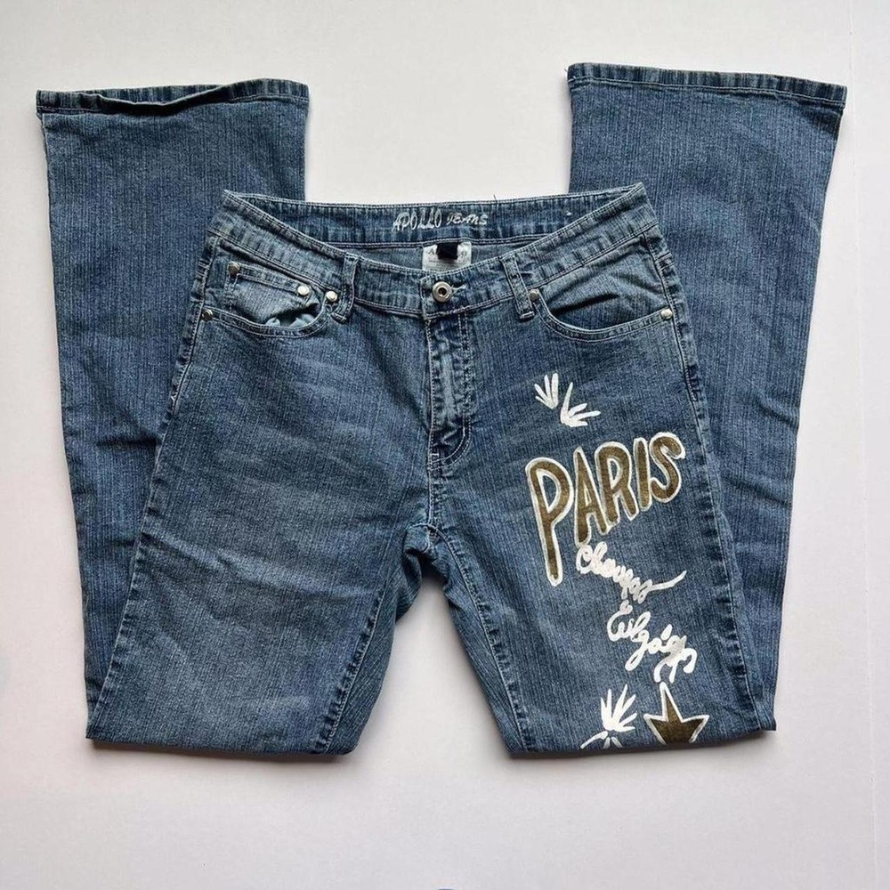 Apollo Jeans Vintage Bootcut Low Rise with Paris Painted Graphics